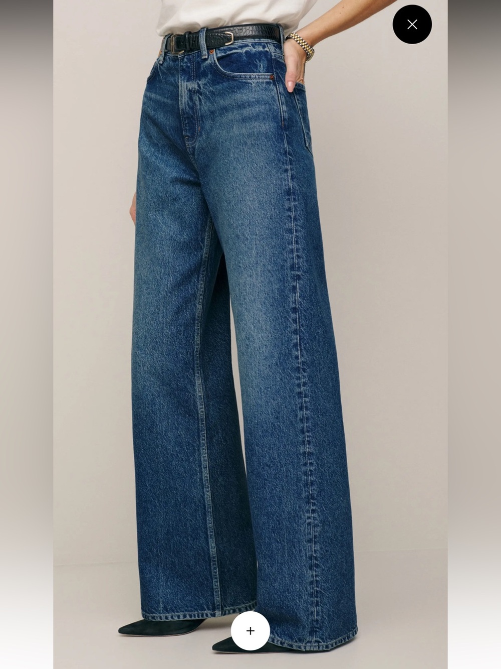 Reformation Cary High Rise Slouchy Wide Leg Jeans - size 26